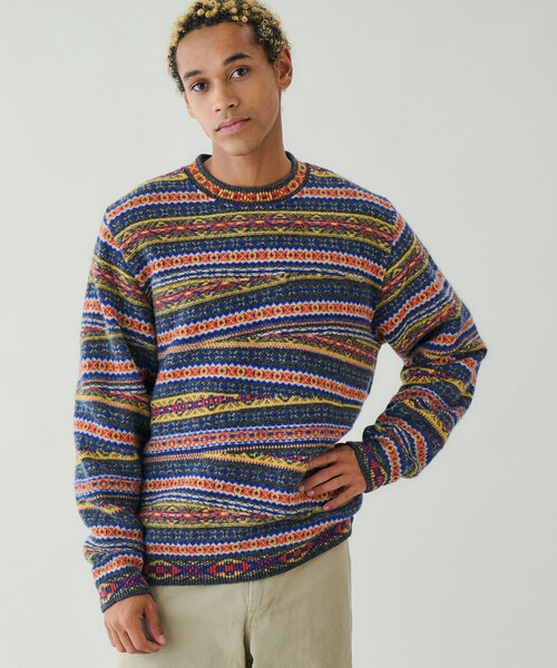 Coohem(コーヘン)の「COOHEM | クレイジーフェアアイル ニットプルオーバー MEN(ニット/セーター・メンズ・グレー/ダークグリーン・L/XL)」の9枚目の写真