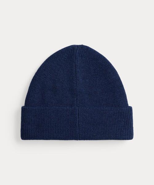 POLO RALPH LAUREN（ポロ ラルフ ローレン）の「ロゴエンブロイダリー リブニット ビーニー（ニットキャップ/ビーニー・メンズ・ネイビー系1・ONE）」の4枚目の写真