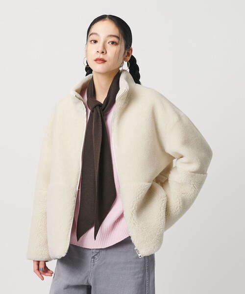 BLAMINK ボアブルゾン　ジップブルゾン　38 BLAMINK ボアブルゾン ジップブルゾン 38