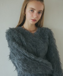 Rosy luce（ロージールーチェ）の「シャギーVネックニット（Tシャツ/カットソー）」