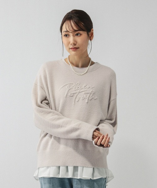 GLOBAL WORK(グローバルワーク)の「フワフワHugmeロゴプルオーバー/581166(ニット/セーター・レディース・ライトブルー/グレー系その他/キャメル・MEDIUM/LARGE)」の8枚目の写真