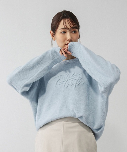 GLOBAL WORK(グローバルワーク)の「フワフワHugmeロゴプルオーバー/581166(ニット/セーター・レディース・ライトブルー/グレー系その他/キャメル・MEDIUM/LARGE)」の11枚目の写真