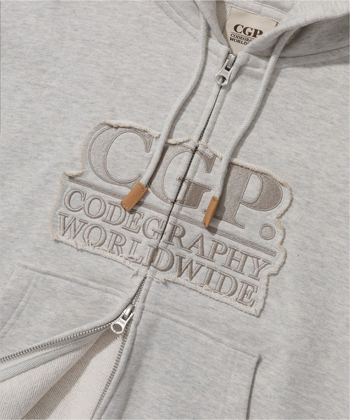 codegraphy(コードグラフィー)の「(Women) Square Point Hooded Zip-up CBEWWTC030(パーカー・レディース・アッシュグレー/スミクロ・SMALL/MEDIUM)」の7枚目の写真