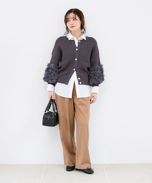 le.coeur blanc（ルクールブラン）の「ストレッチ裏起毛イージーパンツ（その他パンツ・レディース・キャメル/ブラック/グレイッシュベージュ/ブラウン・36/38）」の10枚目の写真