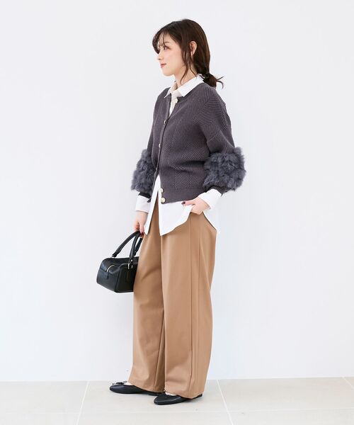 le.coeur blanc（ルクールブラン）の「ストレッチ裏起毛イージーパンツ（その他パンツ・レディース・キャメル/ブラック/グレイッシュベージュ/ブラウン・36/38）」の11枚目の写真