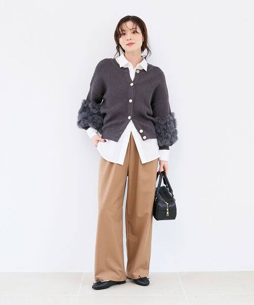 le.coeur blanc（ルクールブラン）の「ストレッチ裏起毛イージーパンツ（その他パンツ・レディース・キャメル/ブラック/グレイッシュベージュ/ブラウン・36/38）」の13枚目の写真