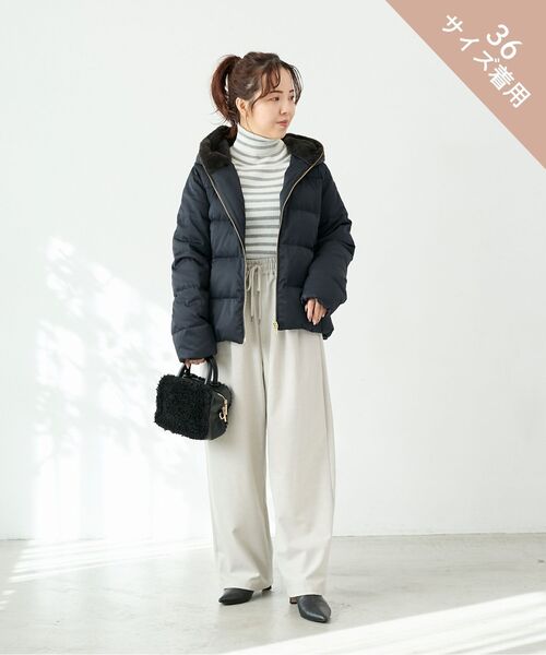 le.coeur blanc（ルクールブラン）の「ストレッチ裏起毛イージーパンツ（その他パンツ・レディース・キャメル/ブラック/グレイッシュベージュ/ブラウン・36/38）」の22枚目の写真