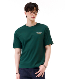 ユニセックスドローインググラフィック半袖Tシャツ-グリーン
