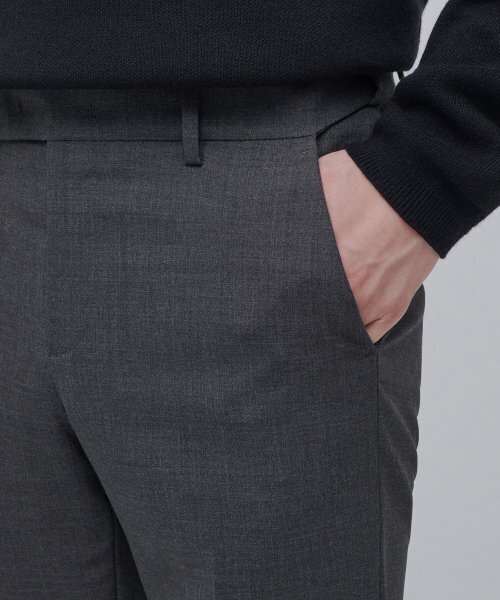 MUSINSA STANDARD（ムシンサスタンダード）の「ウールテーパード隠しバンディングクロップスラックス[ミディアムグレー]（スラックス・メンズ・その他・26/27/28/29/36/34/32/30/31/33）」の5枚目の写真