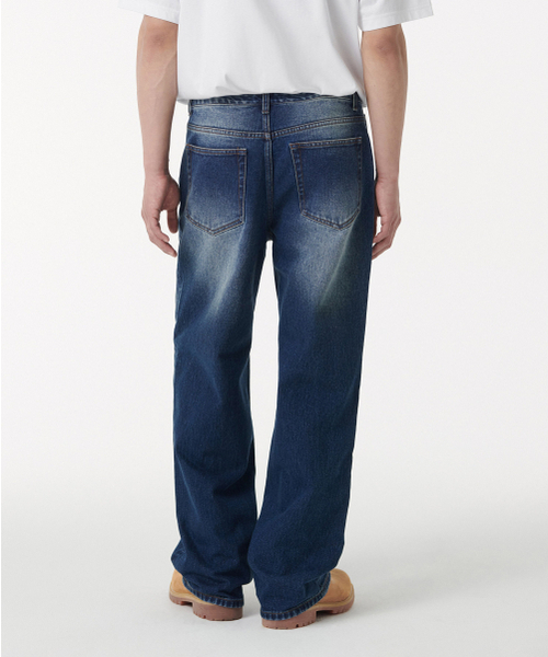 MUSINSA STANDARD（ムシンサスタンダード）の「ビッグブラシワイドデニムパンツ[ミディアムインディゴ]（デニムパンツ・メンズ・その他・26/27/28/29/30/31/32/33/34/36/38/40/42）」の3枚目の写真