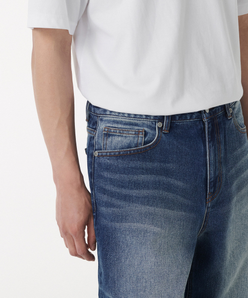 MUSINSA STANDARD（ムシンサスタンダード）の「ビッグブラシワイドデニムパンツ[ミディアムインディゴ]（デニムパンツ・メンズ・その他・26/27/28/29/30/31/32/33/34/36/38/40/42）」の5枚目の写真