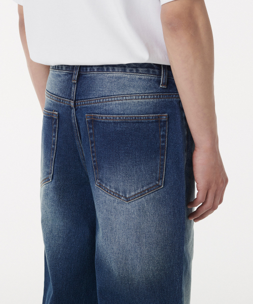 MUSINSA STANDARD（ムシンサスタンダード）の「ビッグブラシワイドデニムパンツ[ミディアムインディゴ]（デニムパンツ・メンズ・その他・26/27/28/29/30/31/32/33/34/36/38/40/42）」の6枚目の写真