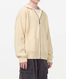 TOFFEE（トフィー）の「Collar Two Way Zip-up Knit (IVORY)（カーディガン/ボレロ）」