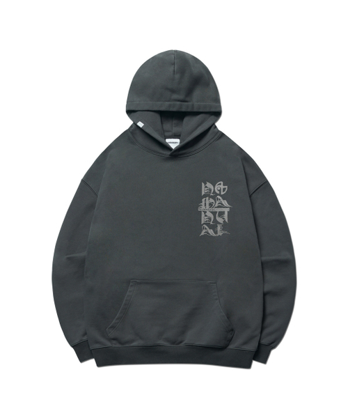 NOMANUAL（NOMANUAL）の「BLACK LETTER HOODIE - CHARCOAL（パーカー・レディース・その他・X-LARGE/SMALL/MEDIUM/LARGE）」の2枚目の写真