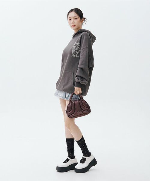 NOMANUAL（NOMANUAL）の「BLACK LETTER HOODIE - CHARCOAL（パーカー・レディース・その他・X-LARGE/SMALL/MEDIUM/LARGE）」の9枚目の写真
