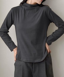 ボトルネック カットソー 長袖 レディース きれいめ トップス プルオーバー ハイネック 肉厚 暖かい ロンT 冬 伸縮性