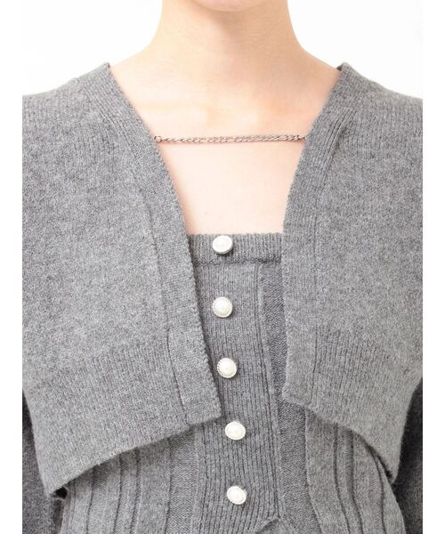 EATME（イートミー）の「【SETUP】フロントボタンニットベアTOP（ニット/セーター・レディース・イエロー/ブルー/グレー・FREE）」の7枚目の写真