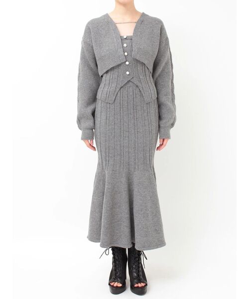 EATME（イートミー）の「【SETUP】フロントボタンニットベアTOP（ニット/セーター・レディース・イエロー/ブルー/グレー・FREE）」の12枚目の写真