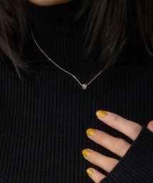 AZUL by moussy | ラインストーンクローバーネックレス(ネックレス)