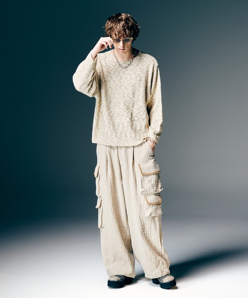 glamb（グラム）の「Linen Cargo Pants / リネンカーゴパンツ（カーゴパンツ・メンズ・ホワイト/ブラック・S/M/L）」の7枚目の写真