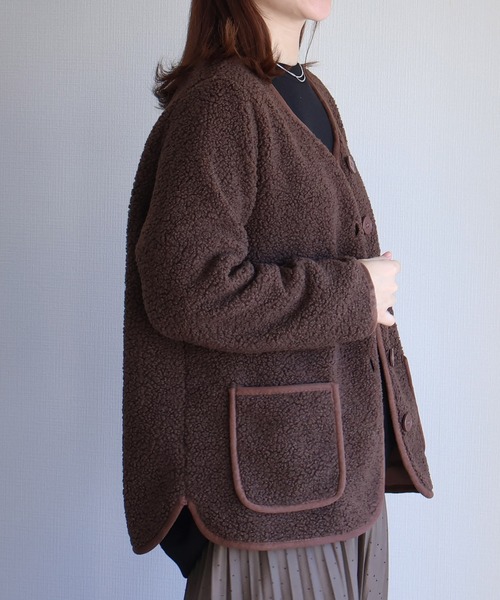 セール】パイピングボアジャケット（ノーカラージャケット）｜sin.ca