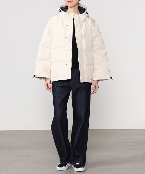 DANTON（ダントン）の「DANTON | ポリエステルタッサー ダウンフードジャケット WOMEN（ダウンジャケット/コート・レディース・ブラック/オフホワイト・S）」の19枚目の写真