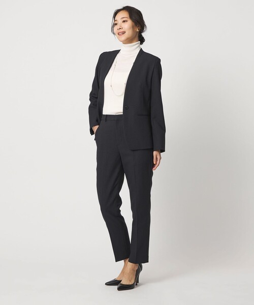 A DAY IN THE LIFE UNITED ARROWS(アデイインザライフユナイテッドアローズ)の「ツイーディーオックス テーパードパンツ ‐セットアップ対応・ウォッシャブル‐ <A DAY IN THE LIFE>(スラックス・レディース・ダークグレー/ネイビー・38/40/36)」の4枚目の写真