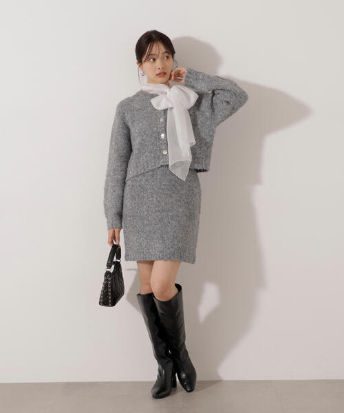 PROPORTION BODY DRESSING(プロポーションボディドレッシング)の「<E>サイドリボンニットSETUP / 1216147101(ワンピース・レディース・ベージュ/グレー・MEDIUM/SMALL)」の7枚目の写真