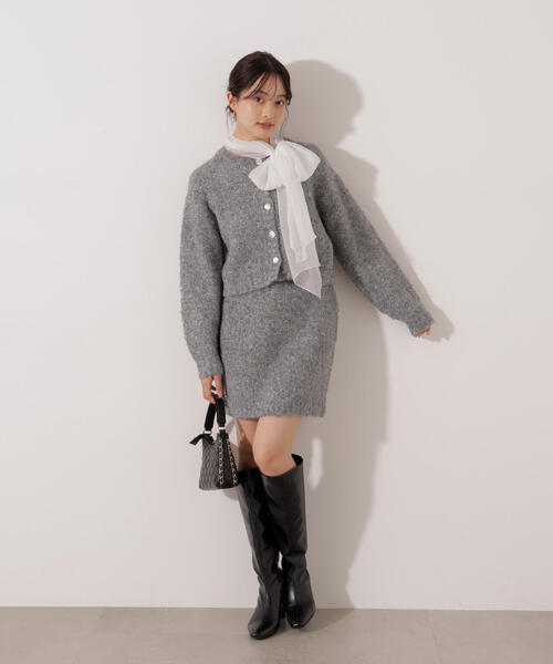 PROPORTION BODY DRESSING(プロポーションボディドレッシング)の「<E>サイドリボンニットSETUP / 1216147101(ワンピース・レディース・ベージュ/グレー・MEDIUM/SMALL)」の8枚目の写真