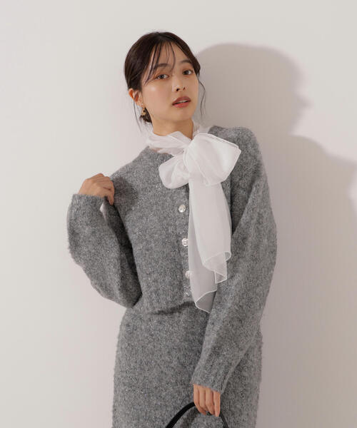 PROPORTION BODY DRESSING(プロポーションボディドレッシング)の「<E>サイドリボンニットSETUP / 1216147101(ワンピース・レディース・ベージュ/グレー・MEDIUM/SMALL)」の9枚目の写真