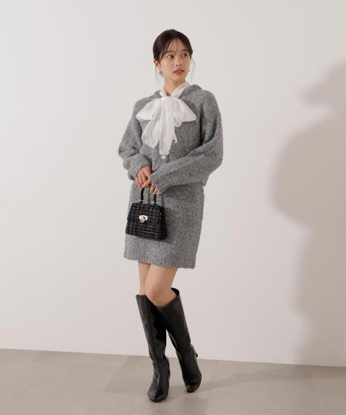 PROPORTION BODY DRESSING(プロポーションボディドレッシング)の「<E>サイドリボンニットSETUP / 1216147101(ワンピース・レディース・ベージュ/グレー・MEDIUM/SMALL)」の12枚目の写真