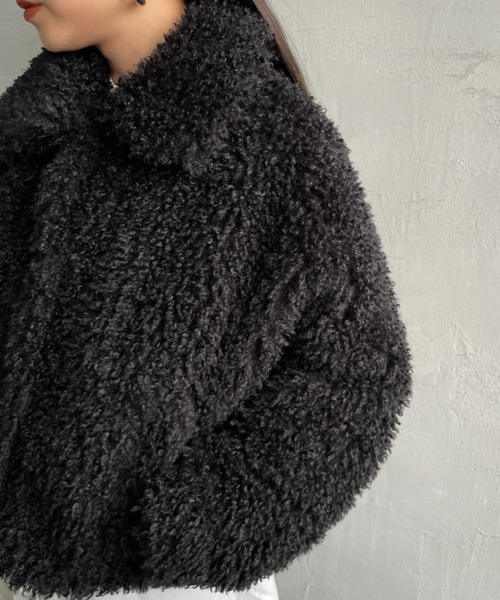 JEANS FACTORY Clothes（ジーンズファクトリークローズ）の「[Jeans Factory Clothes/ジーンズファクトリークローズ] プードルファー ショートボアブルゾン（ブルゾン・レディース・アイボリー/ブラック/ダークブラウン・F）」の11枚目の写真