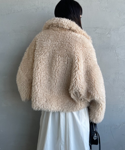 JEANS FACTORY Clothes（ジーンズファクトリークローズ）の「[Jeans Factory Clothes/ジーンズファクトリークローズ] プードルファー ショートボアブルゾン（ブルゾン・レディース・アイボリー/ブラック/ダークブラウン・F）」の19枚目の写真