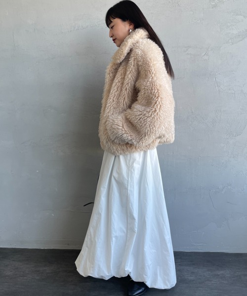 JEANS FACTORY Clothes（ジーンズファクトリークローズ）の「[Jeans Factory Clothes/ジーンズファクトリークローズ] プードルファー ショートボアブルゾン（ブルゾン・レディース・アイボリー/ブラック/ダークブラウン・F）」の21枚目の写真