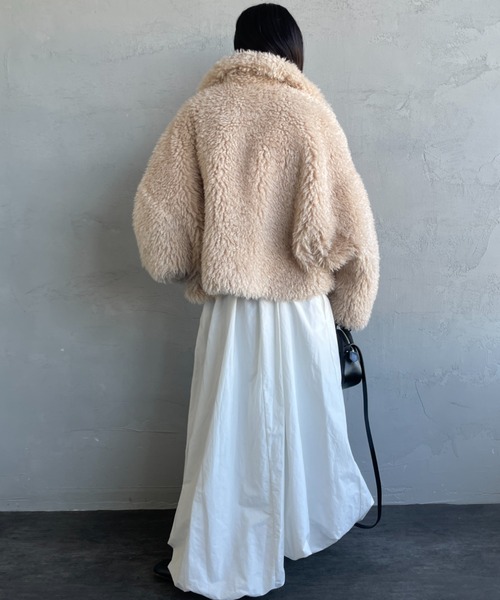 JEANS FACTORY Clothes（ジーンズファクトリークローズ）の「[Jeans Factory Clothes/ジーンズファクトリークローズ] プードルファー ショートボアブルゾン（ブルゾン・レディース・アイボリー/ブラック/ダークブラウン・F）」の22枚目の写真