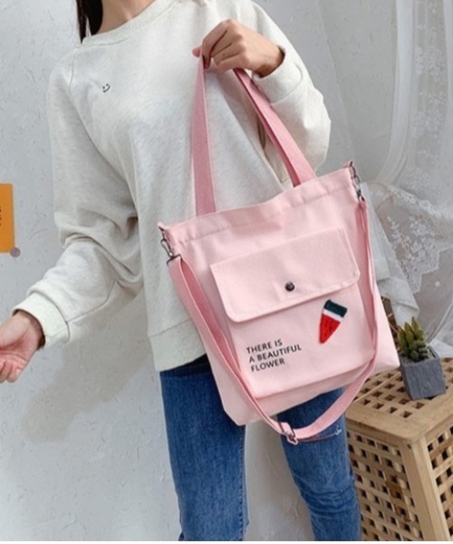 BACKYARD FAMILY(バックヤードファミリー)の「トートバッグ pmytotobag04(トートバッグ・レディース・グリーン×ピンク/グレー×ピンク/ブラック×ピンク/ピンク系その他・FREE)」の6枚目の写真