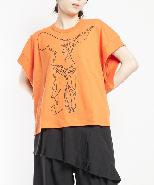 ゴムgomme/カットソー/317 セール】gomme｜ゴムのTシャツ/カットソー（オレンジ/橙色系・袖なし