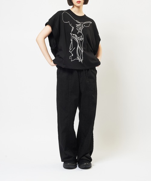 gomme(ゴム)の「20/-天竺 ニケプリントT(Tシャツ/カットソー・レディース・チャコールグレー/ブラック/ホワイト/オレンジ・MEDIUM)」の6枚目の写真