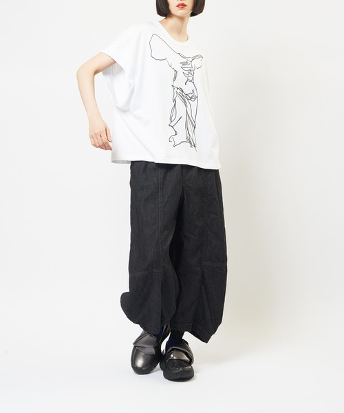 gomme(ゴム)の「20/-天竺 ニケプリントT(Tシャツ/カットソー・レディース・チャコールグレー/ブラック/ホワイト/オレンジ・MEDIUM)」の10枚目の写真