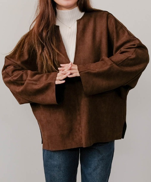 aquagarage（アクアガレージ）の「キーネックオーバートップス（Tシャツ/カットソー・レディース・ブラック/ブラウン/サンドベージュ・FREE）」の3枚目の写真