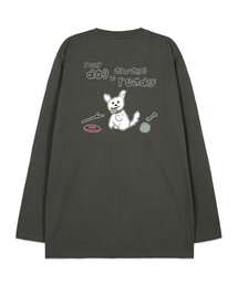 ドゥドゥルパピー オーバーサイズ ロングスリーブTシャツ_カーキ