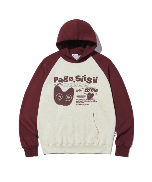 PAGESIISII（ページシシ）の「ハートアタックキャットプリントラグラン配色フードパーカーオートミール（パーカー・レディース・その他・MEDIUM/LARGE）」の2枚目の写真