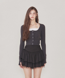 NOT YOUR ROSE（ノットユアローズ）の「ルナカーディガンセット（チャコール）（カーディガン/ボレロ）」