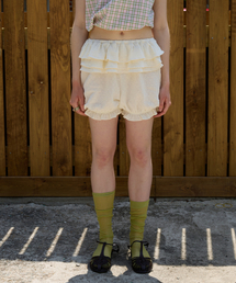 FUN FROM FUN（ファンフロムファン）の「Frilled Pumpkin Shorts,Cream（その他パンツ）」