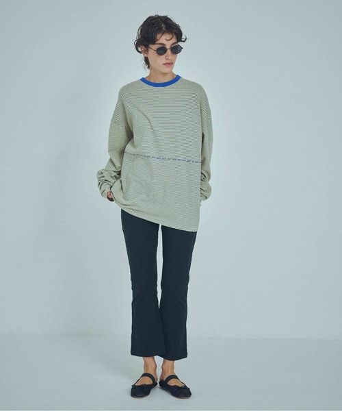 SEA(シー)の「スケーターストライプ L/S TEE(Tシャツ/カットソー・レディース・ベージュ/ブルー・2/0)」の3枚目の写真