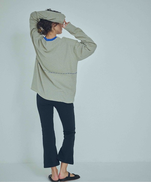 SEA(シー)の「スケーターストライプ L/S TEE(Tシャツ/カットソー・レディース・ベージュ/ブルー・2/0)」の5枚目の写真