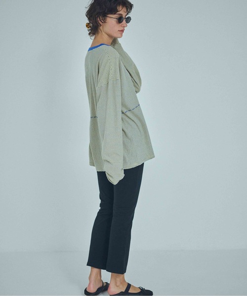 SEA(シー)の「スケーターストライプ L/S TEE(Tシャツ/カットソー・レディース・ベージュ/ブルー・2/0)」の6枚目の写真