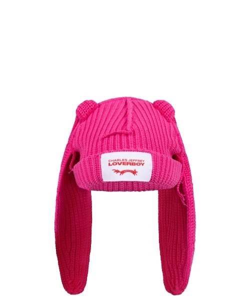 Charles Jeffrey Loverboy（チャールズジェフリーラバーボーイ）の「CHUNKY RABBIT BEANIE（ニットキャップ/ビーニー・レディース・パープル系/ピンク/ブルー・OS）」の3枚目の写真