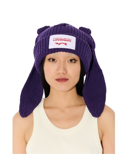 Charles Jeffrey Loverboy（チャールズジェフリーラバーボーイ）の「CHUNKY RABBIT BEANIE（ニットキャップ/ビーニー・レディース・パープル系/ピンク/ブルー・OS）」の7枚目の写真