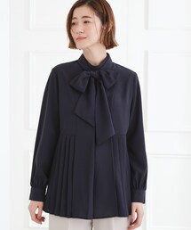 grove | 【マシンウォッシュ/防シワ/UVカット】裾プリーツ取り外しボウタイブラウス(シャツ/ブラウス)